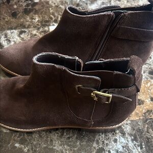 Women's Brown Suede Ankle Boots with Buckle Tommy Hilfiger brand new